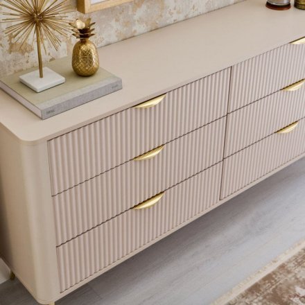 Комод Perfect Home Ланте / Lante з 6 шухлядами і золотими ніжками 6S/163 Беж (PFH-091105) Комод Perfect Home Ланте / Lante з 6 шухлядами і золотими ніжками 6S/163 Беж (PFH-091105)