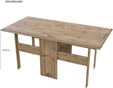 Столовий стіл Doros Торонто Дуб Артизан 180х89х80 (DRS-011506)