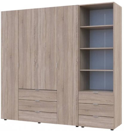 Шафа для одягу Doros Гелар Дуб сонома 4ДСП з пеналом 215х49.5х203.4 (DRS-011929) Шафа для одягу Doros Гелар Дуб сонома 4ДСП з пеналом 215х49.5х203.4 (DRS-011929)