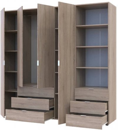 Шафа для одягу Doros Гелар Дуб сонома 4ДСП з пеналом 215х49.5х203.4 (DRS-011929) Шафа для одягу Doros Гелар Дуб сонома 4ДСП з пеналом 215х49.5х203.4 (DRS-011929)