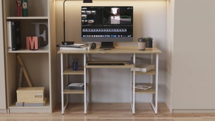 Письмовий стіл Ferrum-decor Тім 75x120x60 білий ДСП Дуб Сонома 16мм (FRD-102296) Письмовий стіл Ferrum-decor Тім 75x120x60 білий ДСП Дуб Сонома 16мм (FRD-102296)