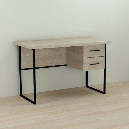 Письмовий стіл Ferrum-decor Курт 76x140x60 чорний ДСП Дуб Сонома 32мм (FRD-103923)