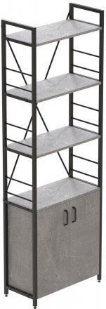 Етажерка 4/60 Ferrum-decor Серії Конект із тумбою 179x60x28 Чорний ДСП Бетон (FRD-104490)