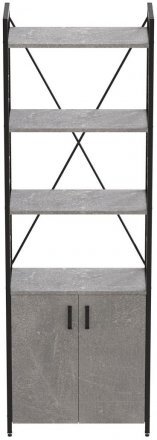 Етажерка 4/60 Ferrum-decor Серії Конект із тумбою 179x60x28 Чорний ДСП Бетон (FRD-104490)