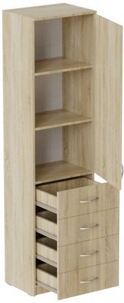 Пенал Анжело Ferrum-decor на 3 полиці з дверима та 4 ящиками 1900x500x380 ДСП Дуб Сонома 16 мм (FRD-104968) Пенал Анжело Ferrum-decor на 3 полиці з дверима та 4 ящиками 1900x500x380 ДСП Дуб Сонома 16 мм (FRD-104968)