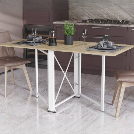 Стіл-книга трансформер Оріон 2 Ferrum-decor 750x1520x730 Білий метал ДСП Дуб Сонома 16 мм (FRD-104593) Стіл-книга трансформер Оріон 2 Ferrum-decor 750x1520x730 Білий метал ДСП Дуб Сонома 16 мм (FRD-104593)
