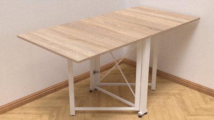 Стіл-книга трансформер Оріон 2 Ferrum-decor 750x1520x730 Білий метал ДСП Дуб Сонома 16 мм (FRD-104593) Стіл-книга трансформер Оріон 2 Ferrum-decor 750x1520x730 Білий метал ДСП Дуб Сонома 16 мм (FRD-104593)