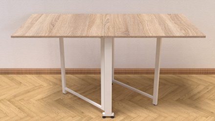 Стіл-книга трансформер Оріон 2 Ferrum-decor 750x1520x730 Білий метал ДСП Дуб Сонома 16 мм (FRD-104593) Стіл-книга трансформер Оріон 2 Ferrum-decor 750x1520x730 Білий метал ДСП Дуб Сонома 16 мм (FRD-104593)