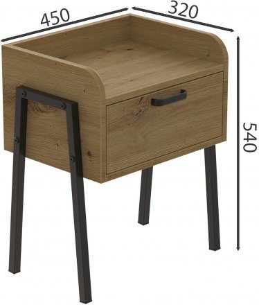 Тумба модульна Ferrum-decor Бетті 540x450x320 метал Чорний ДСП Дуб Дуб Артизан 16 мм (FRD-105507) Тумба модульна Ferrum-decor Бетті 540x450x320 метал Чорний ДСП Дуб Дуб Артизан 16 мм (FRD-105507)