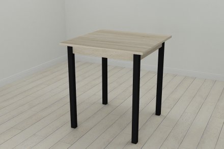 Стіл кухонний Ferrum-decor Дієго 75x80x80 Чорний ДСП Сонома 16мм (FRD-106309) Стіл кухонний Ferrum-decor Дієго 75x80x80 Чорний ДСП Сонома 16мм (FRD-106309)
