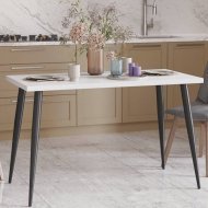 Кухонний стіл Марсель 30 Ferrum-decor 75x120x60 Чорний метал ДСП Білий 32 мм (FRD-106741)