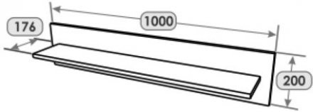 Настінна полиця Еверест Нордік-1000 Графіт + Дуб крафт золотий (DTM-5524)