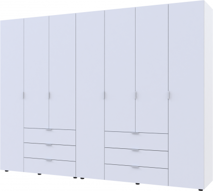 Комплект шаф для одягу Doros Гелар (2 шт.) 271,2х49,5х203,4 см Білий (DRS-011172) Комплект шаф для одягу Doros Гелар (2 шт.) 271,2х49,5х203,4 см Білий (DRS-011172)