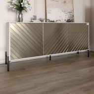 Комод з чорними металевими ніжками LION Амарант 168x40x76,5 см Бетон Style/Перламутровий металік (LION-041923) Комод з чорними металевими ніжками LION Амарант 168x40x76,5 см Бетон Style/Перламутровий металік (LION-041923)