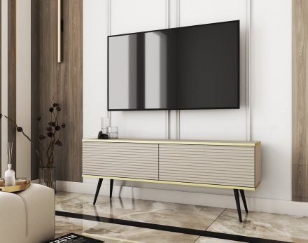 Тумба під телевізор Perfect Home Оро / Oro 2-дверна з чорними ніжками RTV135 MDF Бежевий (PFH-091335) Тумба під телевізор Perfect Home Оро / Oro 2-дверна з чорними ніжками RTV135 MDF Бежевий (PFH-091335)