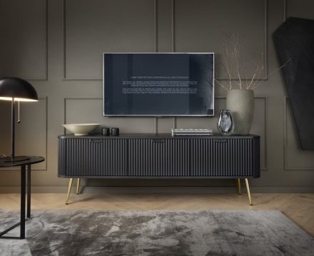 Тумба під телевізор Perfect Home Зова / Zova 3-дверна з золотими ніжками RTV168 Чорний (PFH-091369) Тумба під телевізор Perfect Home Зова / Zova 3-дверна з золотими ніжками RTV168 Чорний (PFH-091369)
