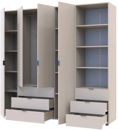 Шафа для одягу Doros Гелар Кашемір 4ДСП з пеналом 215х49.5х203.4 (DRS-011930) Шафа для одягу Doros Гелар Кашемір 4ДСП з пеналом 215х49.5х203.4 (DRS-011930)