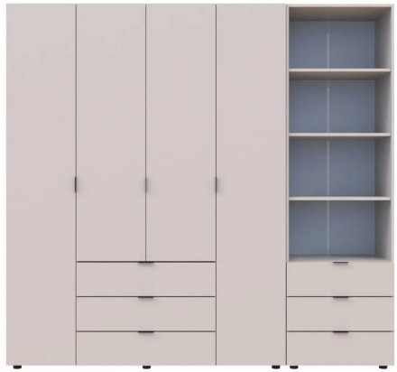 Шафа для одягу Doros Гелар Кашемір 4ДСП з пеналом 215х49.5х203.4 (DRS-011930) Шафа для одягу Doros Гелар Кашемір 4ДСП з пеналом 215х49.5х203.4 (DRS-011930)