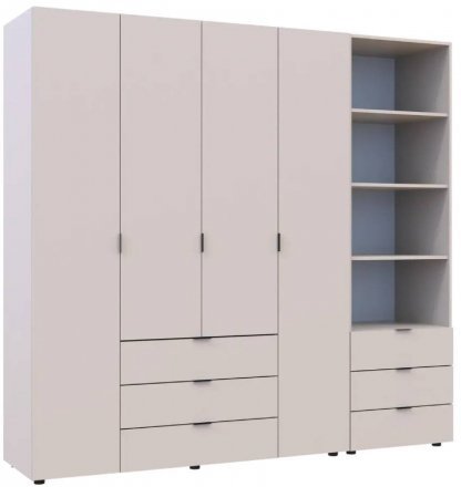 Шафа для одягу Doros Гелар Кашемір 4ДСП з пеналом 215х49.5х203.4 (DRS-011930) Шафа для одягу Doros Гелар Кашемір 4ДСП з пеналом 215х49.5х203.4 (DRS-011930)