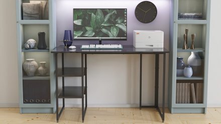 Комп'ютерний стіл Ferrum-decor Гаррі 75x140x60 чорний ДСП Сосна Кембра 16мм (FRD-103545)