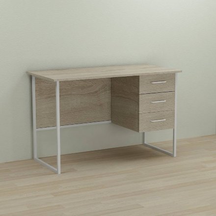 Письмовий стіл Ferrum-decor Гаррі 75x120x60 білий ДСП Дуб Сонома 16мм (FRD-104051)