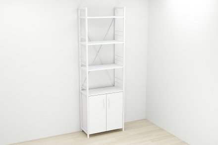 Етажерка 4/60 Ferrum-decor Серії Конект із тумбою 179x60x28 Білий ДСП Біле (FRD-104491) Етажерка 4/60 Ferrum-decor Серії Конект із тумбою 179x60x28 Білий ДСП Біле (FRD-104491)