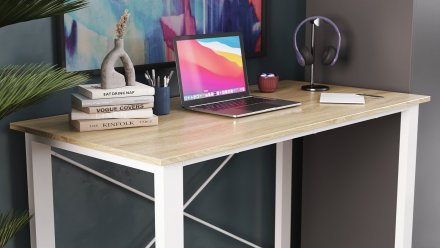 Письмовий стіл Ferrum-decor Драйв 750x1400x700 Білий метал ДСП Дуб Сонома 16 мм (FRD-103209) Письмовий стіл Ferrum-decor Драйв 750x1400x700 Білий метал ДСП Дуб Сонома 16 мм (FRD-103209)
