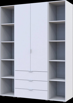 Комплект шаф для одягу Doros Гелар (3 шт.) 153,9х49,5х203,4 см Білий (DRS-011173) Комплект шаф для одягу Doros Гелар (3 шт.) 153,9х49,5х203,4 см Білий (DRS-011173)