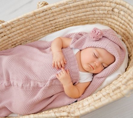 Плетений конверт Powder Pink lullalove-6593 Плетений конверт Powder Pink lullalove-6593