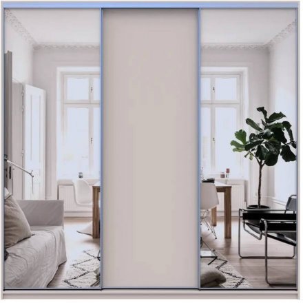 Шафа-купе Doros Сіті Лайт Кашемір 1 ДСП / 2 дзеркала 225х60х225 (80736380) Шафа-купе Doros Сіті Лайт Кашемір 1 ДСП / 2 дзеркала 225х60х225 (80736380)