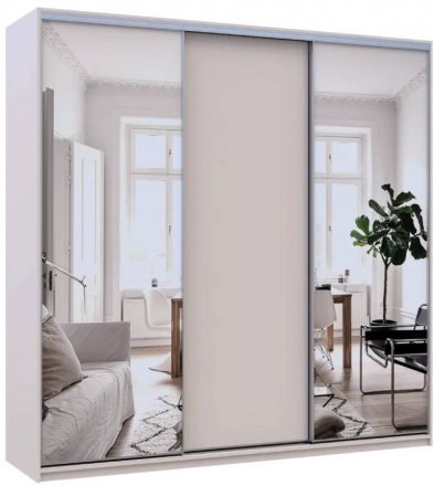Шафа-купе Doros Сіті Лайт Кашемір 1 ДСП / 2 дзеркала 225х60х225 (80736380) Шафа-купе Doros Сіті Лайт Кашемір 1 ДСП / 2 дзеркала 225х60х225 (80736380)