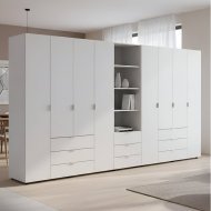 Шафа для одягу Doros Гелар Білий 4+4ДСП з пеналом 370х49.5х203.4 (DRS-011931) Шафа для одягу Doros Гелар Білий 4+4ДСП з пеналом 370х49.5х203.4 (DRS-011931)