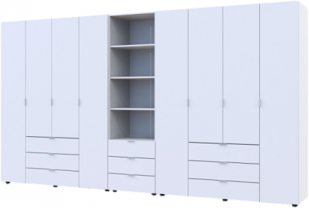 Шафа для одягу Doros Гелар Білий 4+4ДСП з пеналом 370х49.5х203.4 (DRS-011931) Шафа для одягу Doros Гелар Білий 4+4ДСП з пеналом 370х49.5х203.4 (DRS-011931)