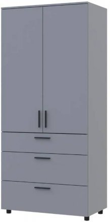 Шафа для одягу Doros Торн Сірий 2 ДСП/3Ш (полиці) 90х51.6х200 (DRS-012024) Шафа для одягу Doros Торн Сірий 2 ДСП/3Ш (полиці) 90х51.6х200 (DRS-012024)