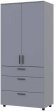 Шафа для одягу Doros Торн Сірий 2 ДСП/3Ш (полиці) 90х51.6х200 (DRS-012024)
