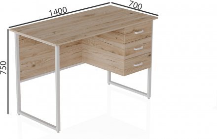 Комп'ютерний стіл Ferrum-decor Гаррі 75x140x70 білий ДСП Дуб Сан-Марино 32мм (FRD-101019)