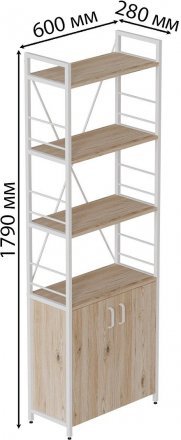 Етажерка 4/60 Ferrum-decor Серії Конект із тумбою 179x60x28 Білий ДСП Сан-Марино (FRD-104492)