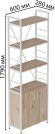 Етажерка 4/60 Ferrum-decor Серії Конект із тумбою 179x60x28 Білий ДСП Сан-Марино (FRD-104492)