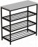 Полиця для взуття Слайм 3 Ferrum-decor 635x630x260 Чорний метал ДСП Біле 16 мм (FRD-105156)