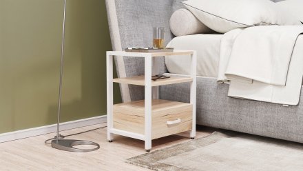 Тумба універсальна Ferrum-decor Вів'єн 1/1 50x41x40 білий ДСП Дуб Сан-Марино 16мм (FRD-104146) Тумба універсальна Ferrum-decor Вів'єн 1/1 50x41x40 білий ДСП Дуб Сан-Марино 16мм (FRD-104146)