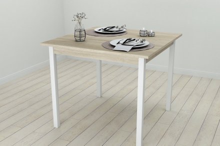 Стіл кухонний Ferrum-decor Дієго 75x90x90 Білий ДСП Сонома 16мм (FRD-106312) Стіл кухонний Ferrum-decor Дієго 75x90x90 Білий ДСП Сонома 16мм (FRD-106312)