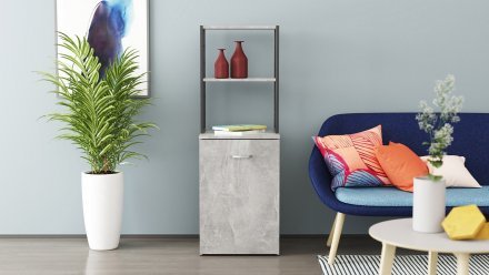Стіл-тумба трансформер Смарт 4/1 з етажеркою Ferrum-decor 1430x1450x500 Чорний метал ДСП Бетон 16 мм (FRD-105129) Стіл-тумба трансформер Смарт 4/1 з етажеркою Ferrum-decor 1430x1450x500 Чорний метал ДСП Бетон 16 мм (FRD-105129)