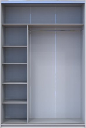 Шафа купе Doros Сіті Лайт Сірий світлий 2 Дзеркала 150х60х225 (DRS-011550)