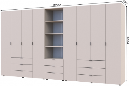 Шафа для одягу Doros Гелар Графіт 4+4ДСП з пеналом 370х49.5х203.4 (DRS-011932) Шафа для одягу Doros Гелар Графіт 4+4ДСП з пеналом 370х49.5х203.4 (DRS-011932)