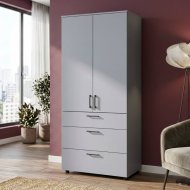 Шафа для одягу Doros Торн Сірий 2 ДСП/3Ш (штанга) 90х51.6х200 (DRS-012025) Шафа для одягу Doros Торн Сірий 2 ДСП/3Ш (штанга) 90х51.6х200 (DRS-012025)