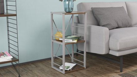 Етажерка 3/34 Ferrum-decor Серії Конект 73x34x28 сірий ДСП Дуб Сонома 16мм (FRD-104304)