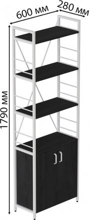 Етажерка 4/60 Ferrum-decor Серії Конект із тумбою 179x60x28 Білий ДСП Сосна Кембра (FRD-104493)