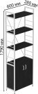 Етажерка 4/60 Ferrum-decor Серії Конект із тумбою 179x60x28 Білий ДСП Сосна Кембра (FRD-104493)