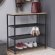 Полиця для взуття Слайм 3 Ferrum-decor 635x630x260 Чорний метал ДСП Дуб Сонома 16 мм (FRD-105158)