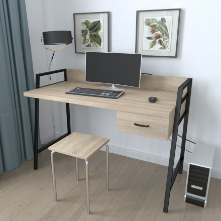 Письмовий стіл Ferrum-decor 750x1200x600 Чорний метал ДСП Дуб Сонома 32 мм (FRD-103446) Письмовий стіл Ferrum-decor 750x1200x600 Чорний метал ДСП Дуб Сонома 32 мм (FRD-103446)